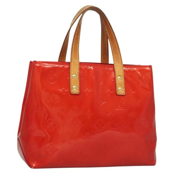 LOUIS VUITTON Monogram Vernis Reade PM Hand Bag Red Rouge M91088 LV Auth BA3000 - Picture 1 of 16